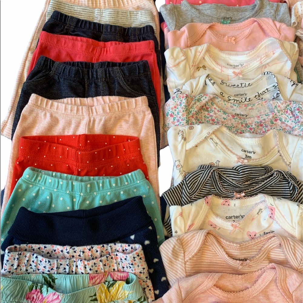 Carter’s Baby Girl 56 Piece Bundle Size 3 Months - Picture 3 of 12